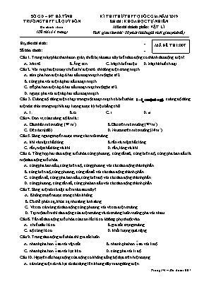 Đề thi thử THPT Quốc gia môn Vật lí - Mã đề 007 - Năm học 2019-2020 - Trường THPT Lê Quý Đôn